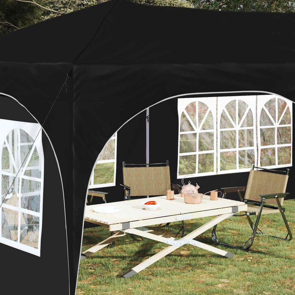 Pop-up šventinis palapinė 575 x 288 x 245 cm Juoda