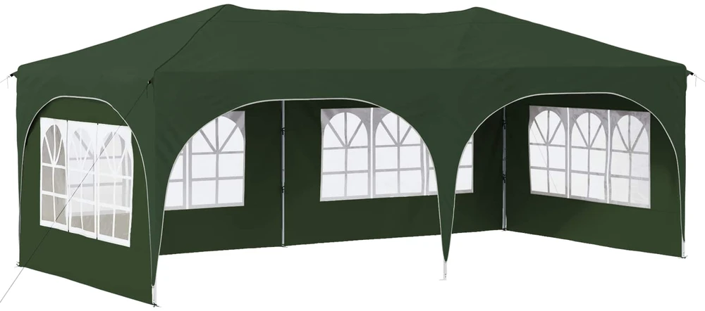Pop-up šventinis palapinė 575 x 288 x 245 cm Žalia
