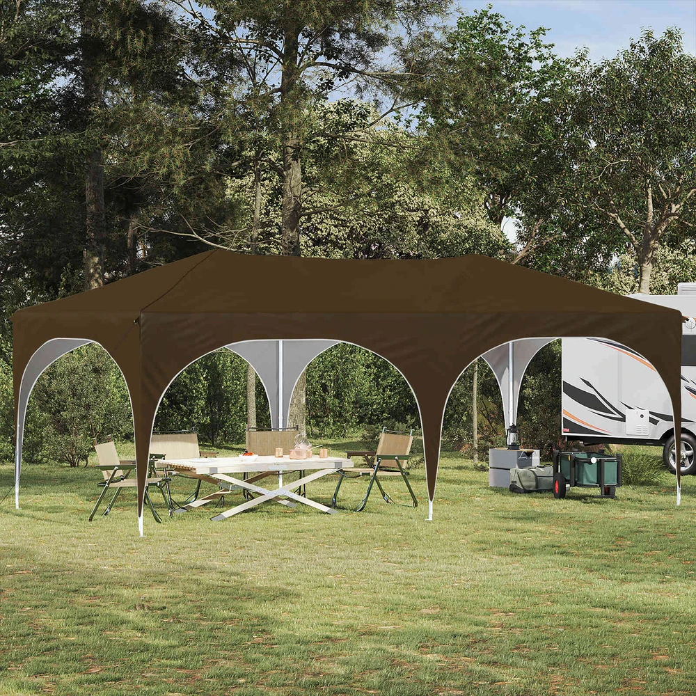 Pop-up šventinis palapinė 575 x 288 x 245 cm Taupe