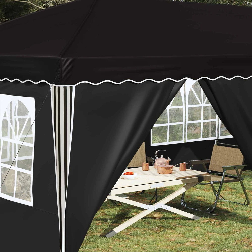 Pop-up šventinis palapinė 575 x 288 x 245 cm Juoda