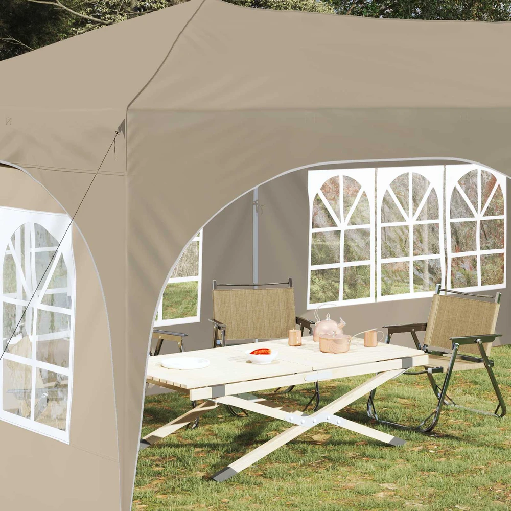 Pop-up šventinis palapinė 575 x 288 x 245 cm Kreminė