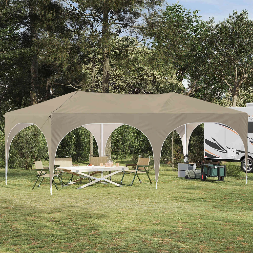 Pop-up šventinis palapinė 575 x 288 x 245 cm Kreminė