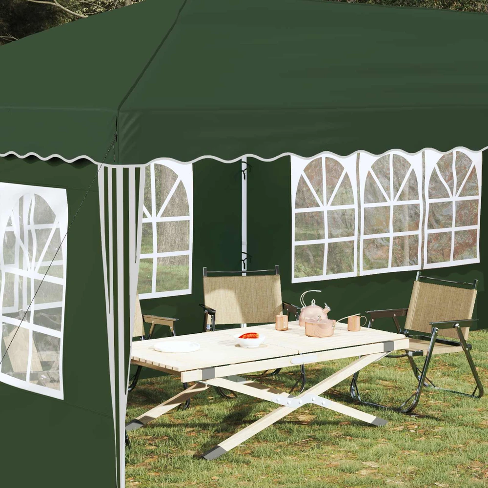 Pop-up šventinis palapinė 575 x 289 x 245 cm Žalia