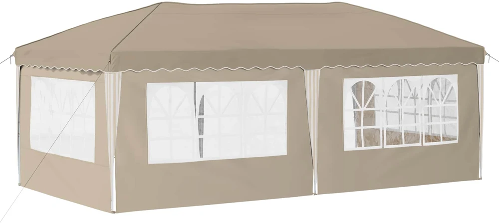 Pop-up šventinis palapinė 574 x 289 x 245 cm Kreminė