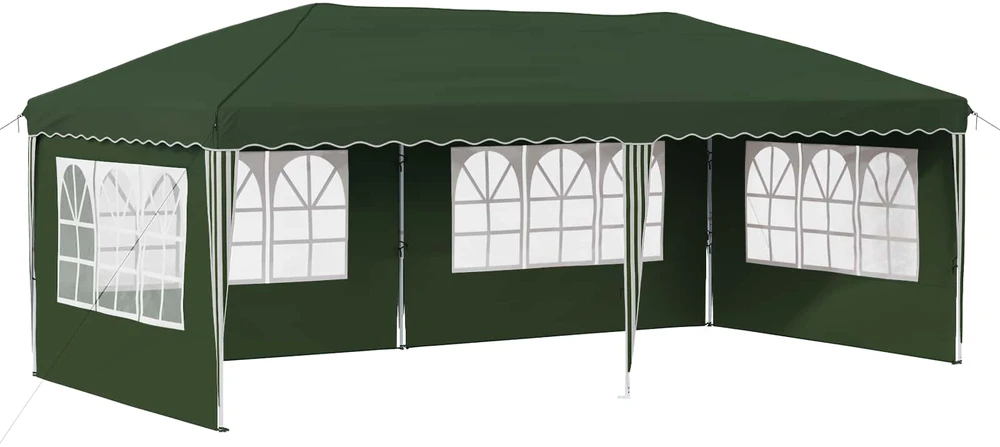 Pop-up šventinis palapinė 575 x 289 x 245 cm Žalia