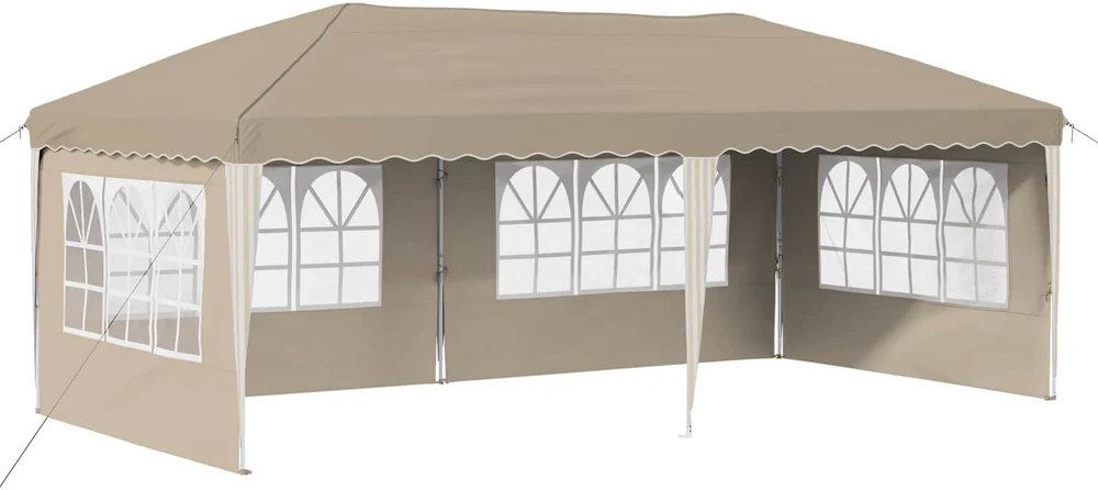 Pop-up šventinis palapinė 575 x 289 x 245 cm Kreminė