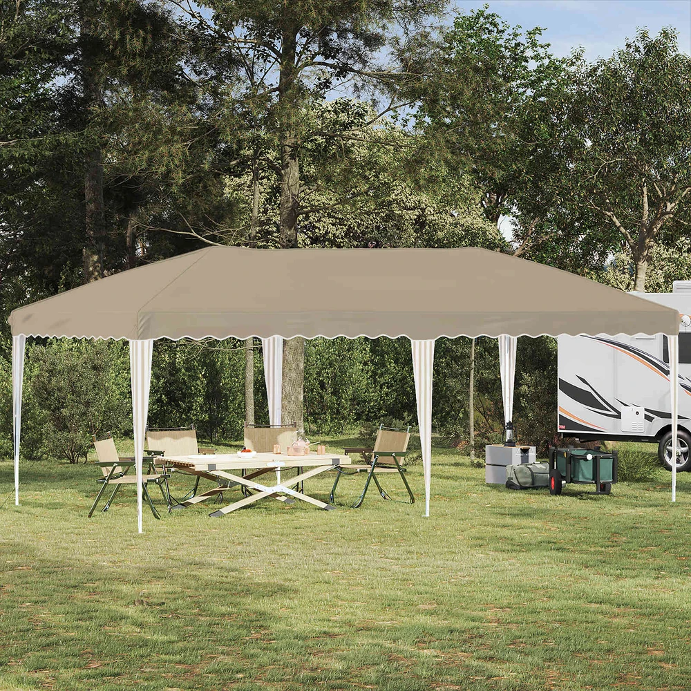 Pop-up šventinis palapinė 575 x 290 x 245 cm Kreminė