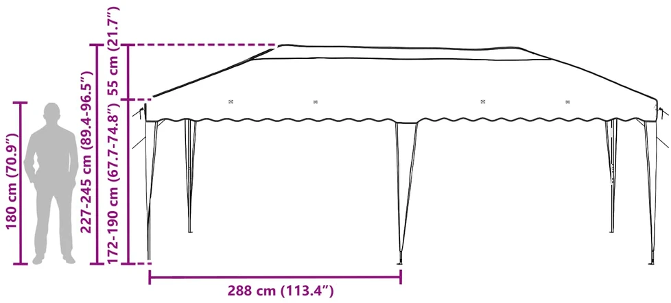 Pop-up šventinis palapinė 575 x 290 x 245 cm Mėlyna