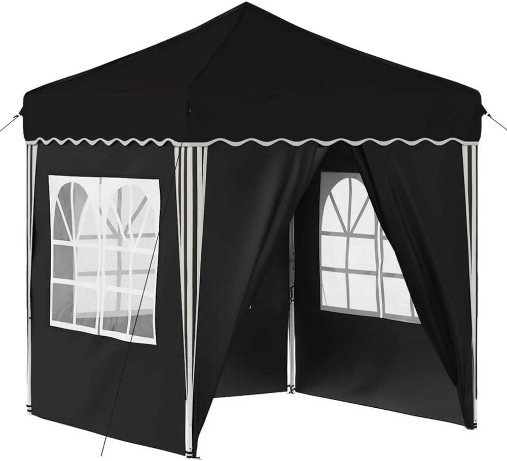 Pop-up šventinis palapinė 195 x 195 x 245 cm Juoda