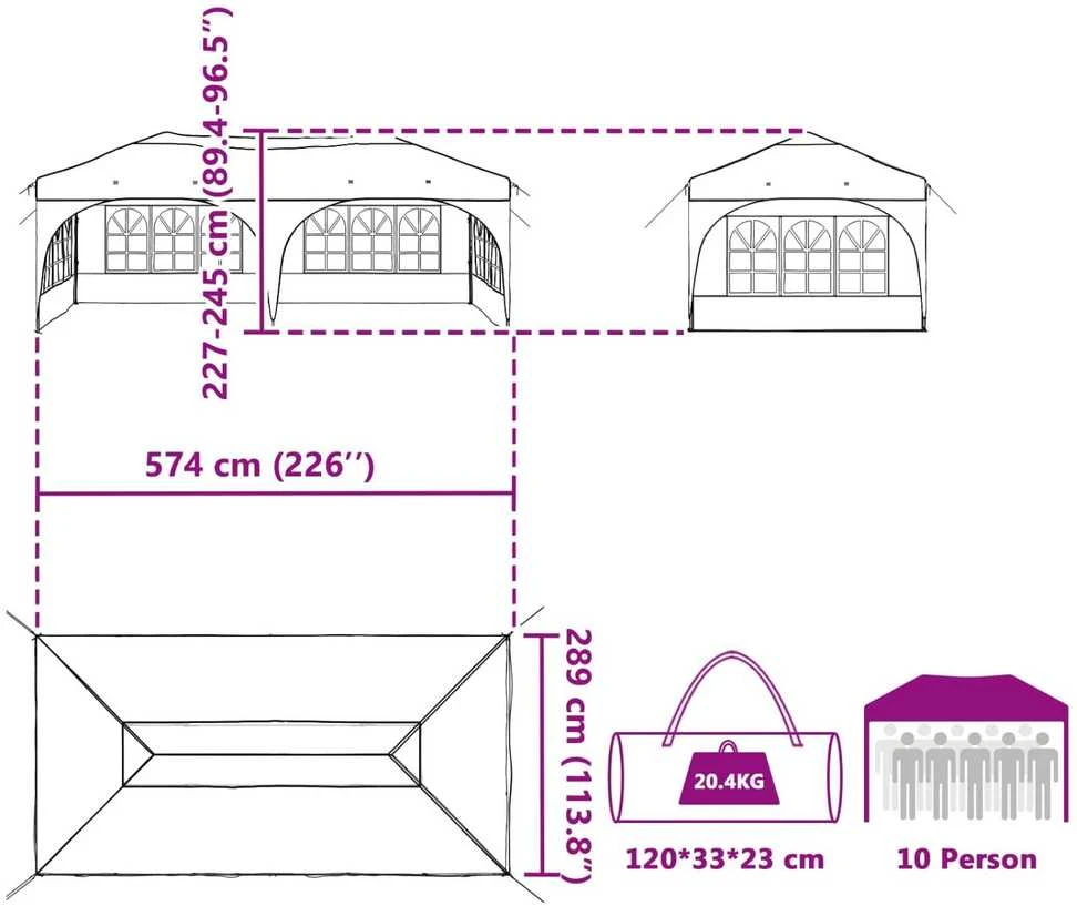 Pop-up šventinis palapinė 575 x 288 x 245 cm Ruda