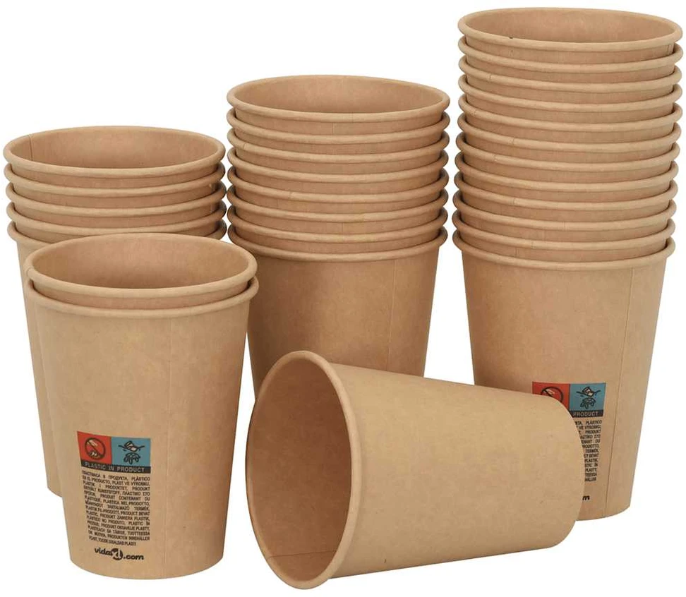 Popieriniai kavos puodeliai, 1000 vnt., 12 uncijų, 300 ml, rudi