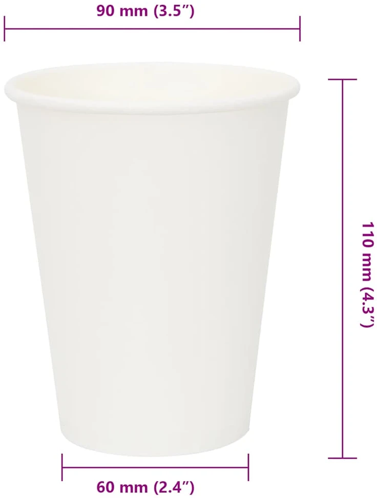 Popieriniai kavos puodeliai, 1000 vnt., 12 uncijų, 300 ml, balti