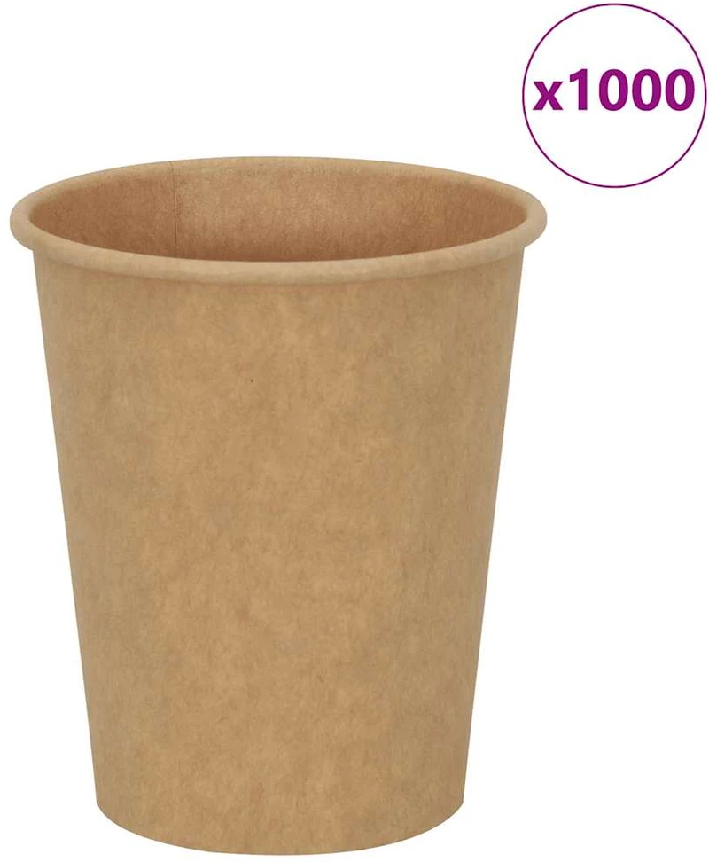 Popieriniai kavos puodeliai 1000 vnt 8oz 200ml Ruda