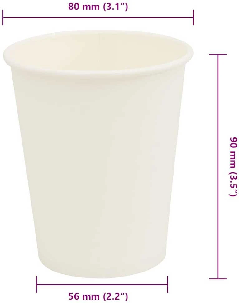 Popieriniai kavos puodeliai 1000 vnt 8oz 200ml Baltas