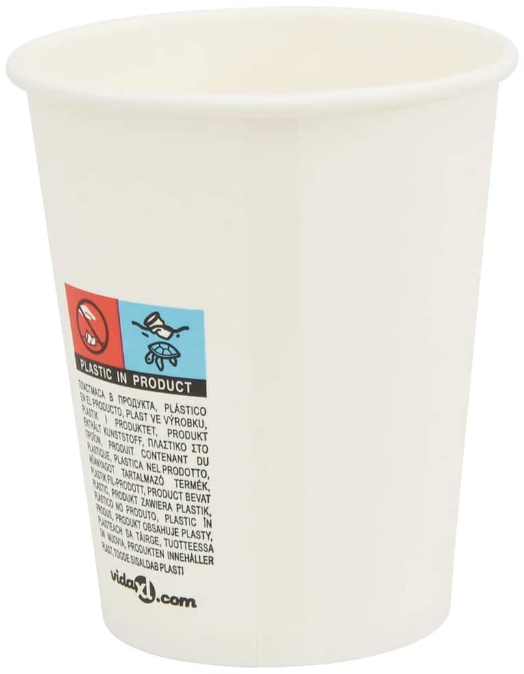 Popieriniai kavos puodeliai 1000 vnt 8oz 200ml Baltas