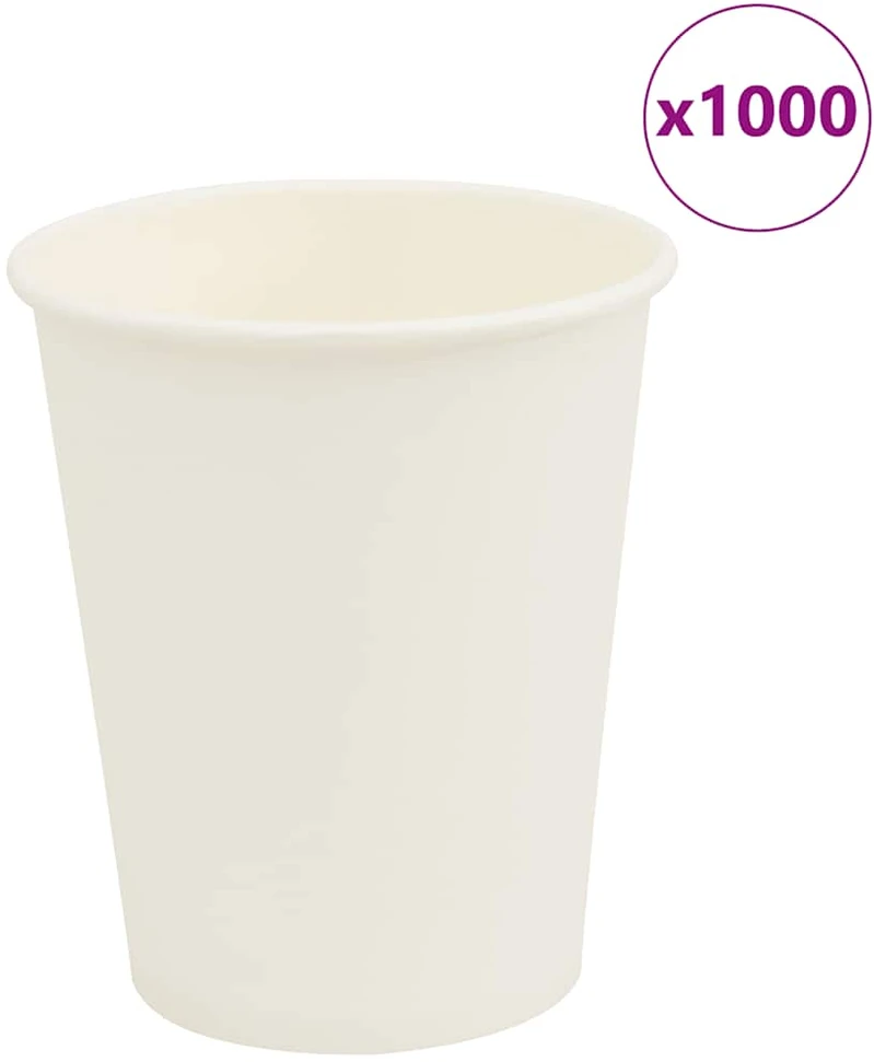 Popieriniai kavos puodeliai 1000 vnt 8oz 200ml Baltas