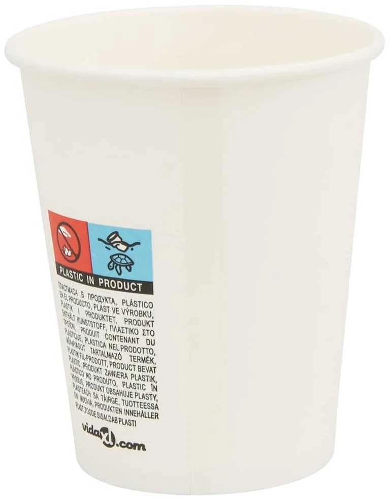 Popieriniai kavos puodeliai 1000 vnt 8oz 200ml Baltas