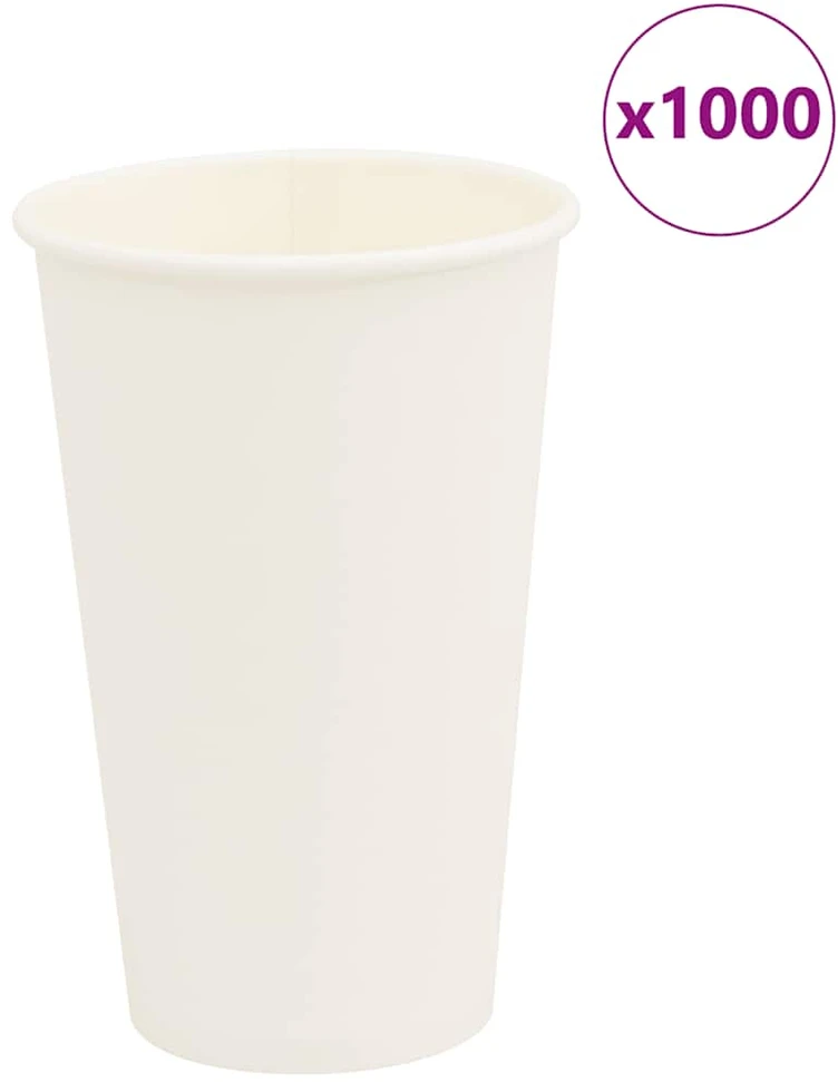 Popieriniai kavos puodeliai, 1000vnt., 16oz, 400ml, baltas