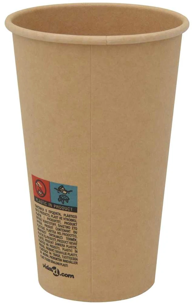 Popieriniai kavos puodeliai, 1000vnt., 16oz, 400ml, ruda