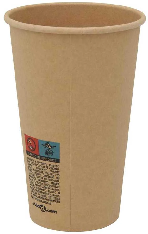 Popieriniai kavos puodeliai, 1000vnt., 16oz, 400ml, ruda