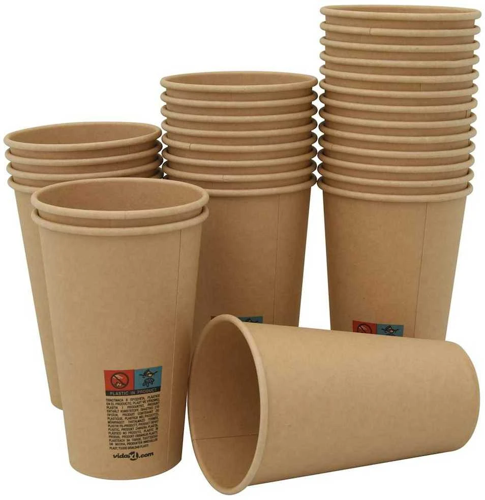 Popieriniai kavos puodeliai, 1000vnt., 16oz, 400ml, ruda