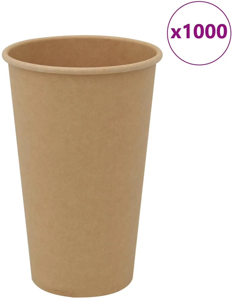 Popieriniai kavos puodeliai, 1000vnt., 16oz, 400ml, ruda