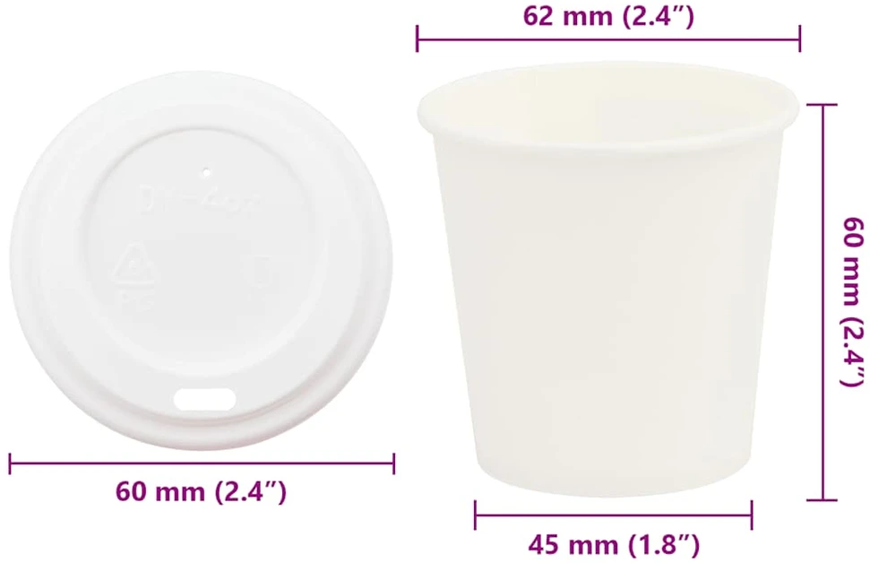 popieriniai kavos puodeliai su dangteliais 1000 vnt 4oz 100ml