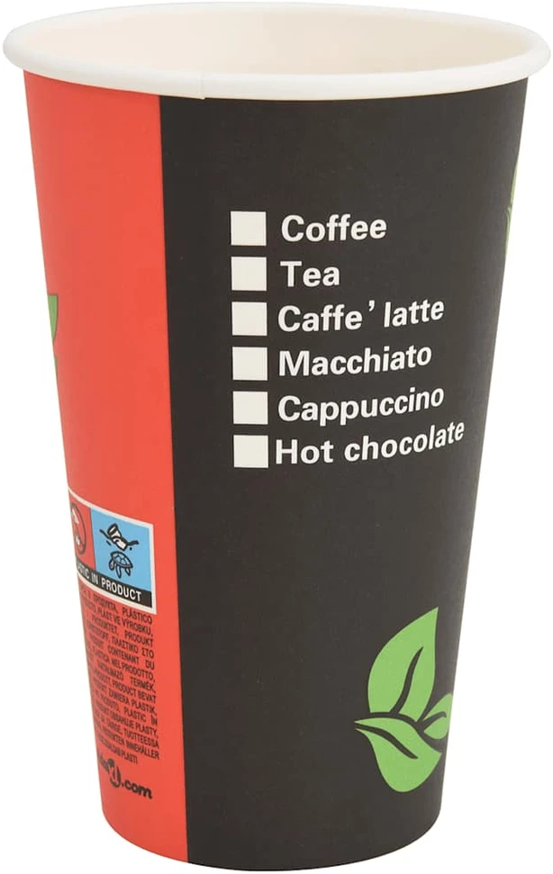 popieriniai kavos puodeliai su dangteliais 1000 vnt 16oz 400 ml