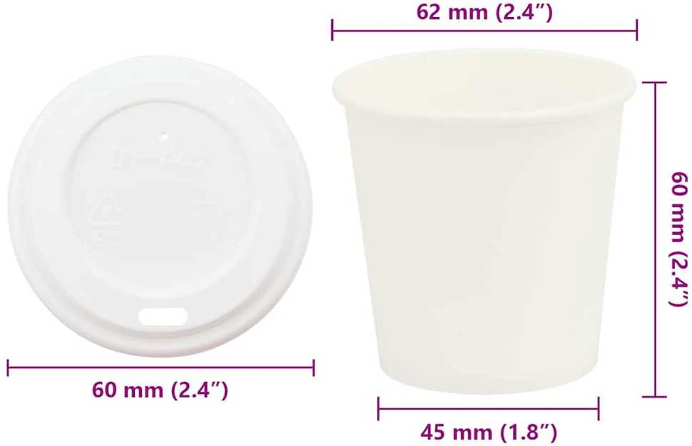popieriniai kavos puodeliai su dangteliais 1000 vnt 4oz 100ml