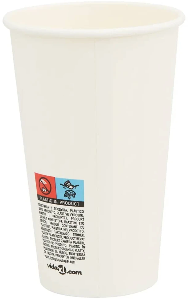 popieriniai kavos puodeliai su dangteliais 1000 vnt 16oz 400 ml