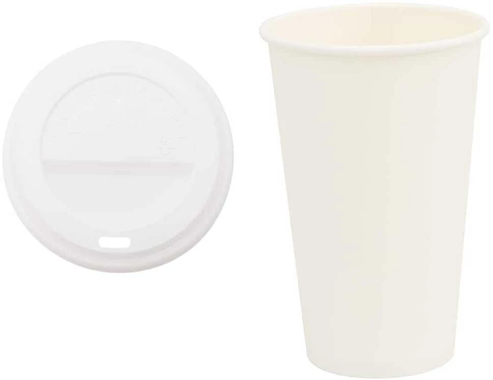 popieriniai kavos puodeliai su dangteliais 1000 vnt 16oz 400 ml