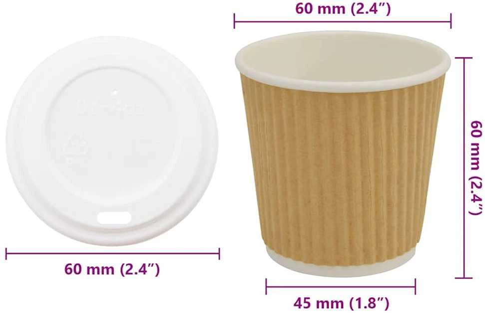 popieriniai kavos puodeliai su dangteliais 1000 vnt 4oz 100ml