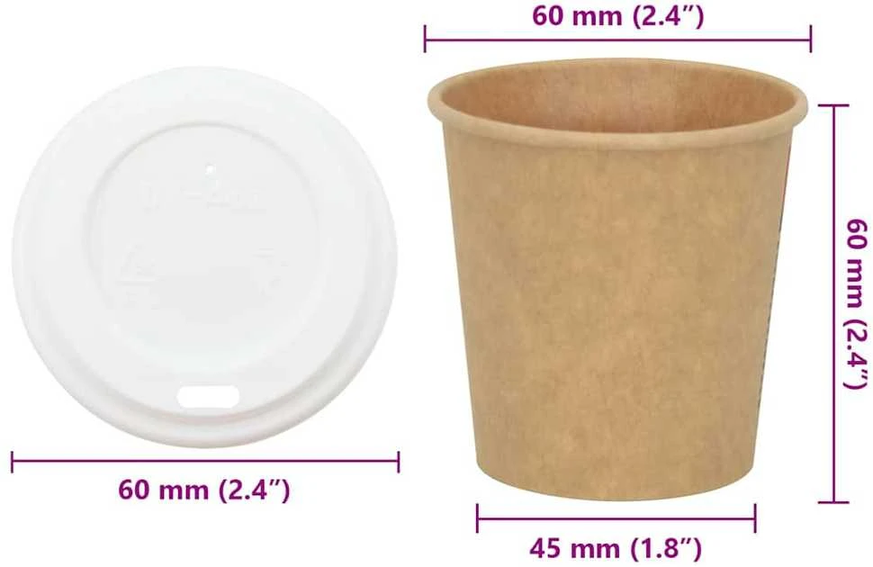popieriniai kavos puodeliai su dangteliais 1000 vnt 4oz 100ml