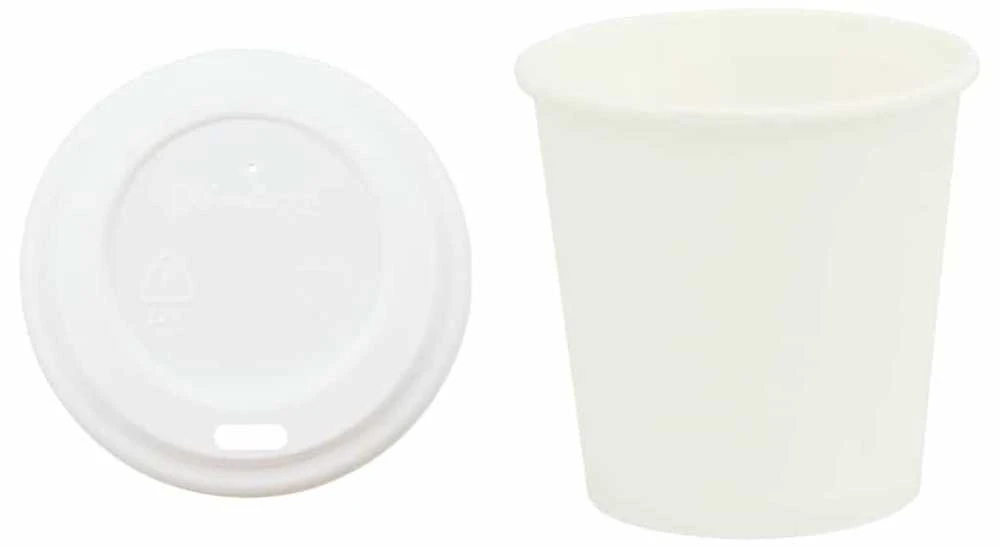 popieriniai kavos puodeliai su dangteliais 1000 vnt 4oz 100ml