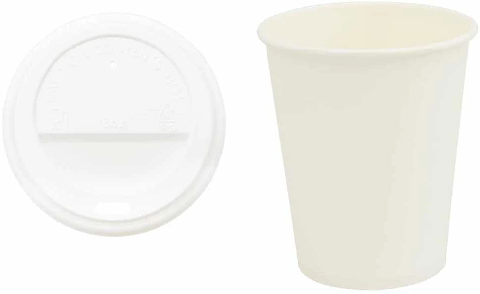 popieriniai kavos puodeliai su dangteliais 1000 vnt 8oz 200ml
