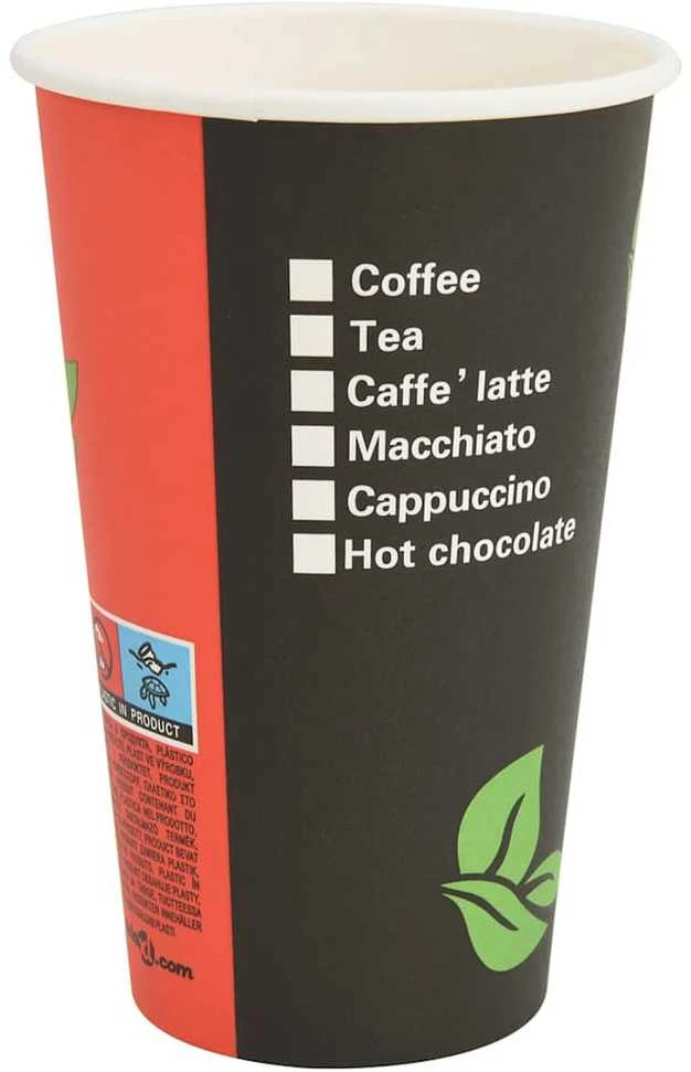 popieriniai kavos puodeliai su dangteliais 1000 vnt 16oz 400 ml