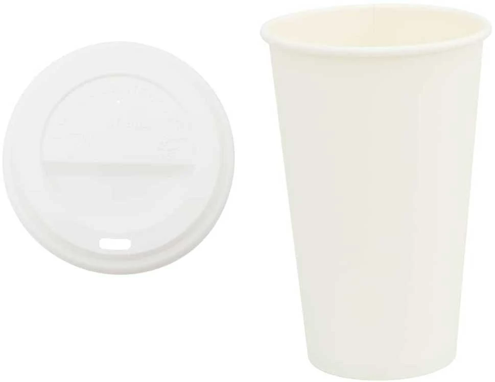 popieriniai kavos puodeliai su dangteliais 1000 vnt 16oz 400 ml