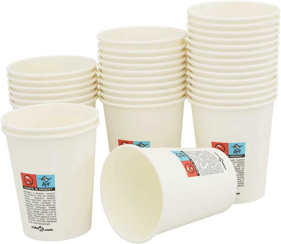 popieriniai kavos puodeliai su dangteliais 1000 vnt 8oz 200ml