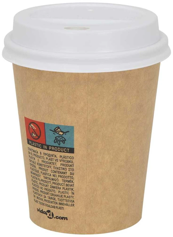 Popieriniai kavos puodelių dangteliai, Ø80mm, 8oz, 1000vnt.