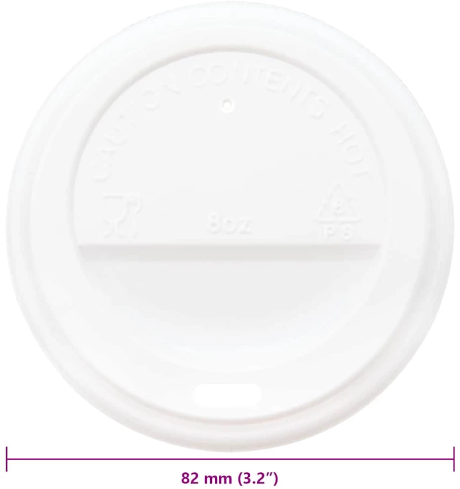 Popieriniai kavos puodelių dangteliai, Ø80mm, 8oz, 1000vnt.