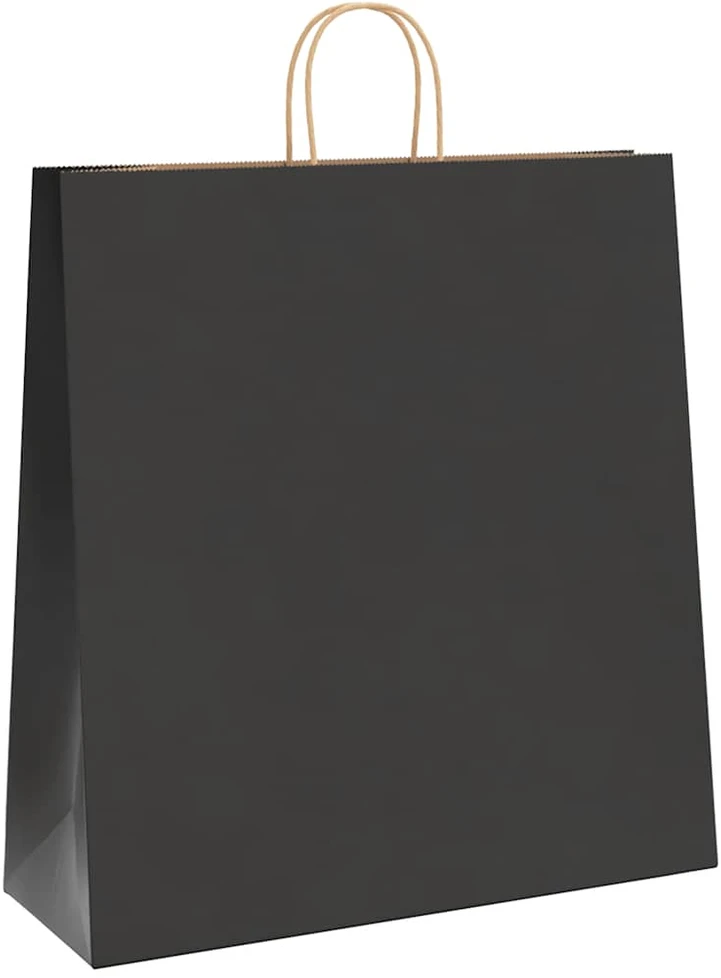 Popieriniai maišeliai 250vnt. su rankenomis, juodas, 45x17x48cm