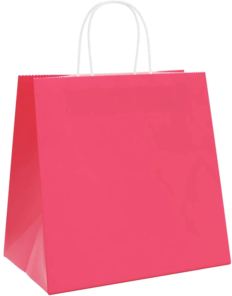 Popieriniai maišeliai 250vnt. su rankenomis, rožinis 54x15x49cm