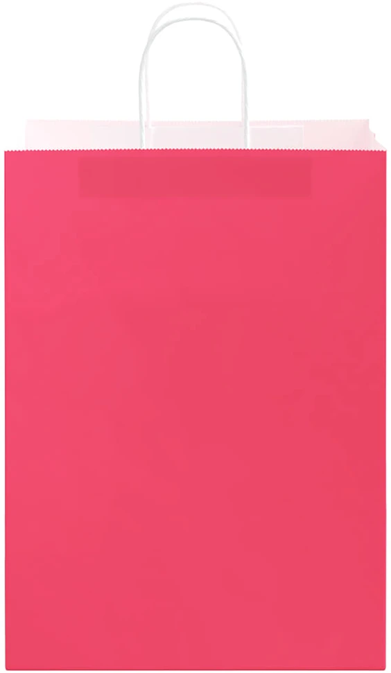 Popieriniai maišeliai 250vnt. su rankenomis, rožinis 32x17x44cm