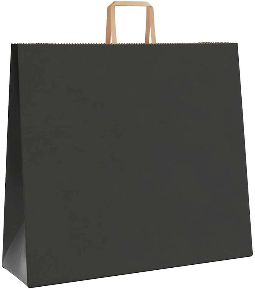 Popieriniai maišeliai 250vnt. su rankenomis, juodas, 54x15x49cm
