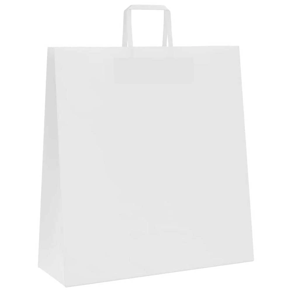 Popieriniai maišeliai 250vnt. su rankenomis, baltas, 45x17x48cm