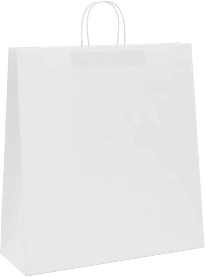 Popieriniai maišeliai 250vnt. su rankenomis, baltas, 45x17x48cm