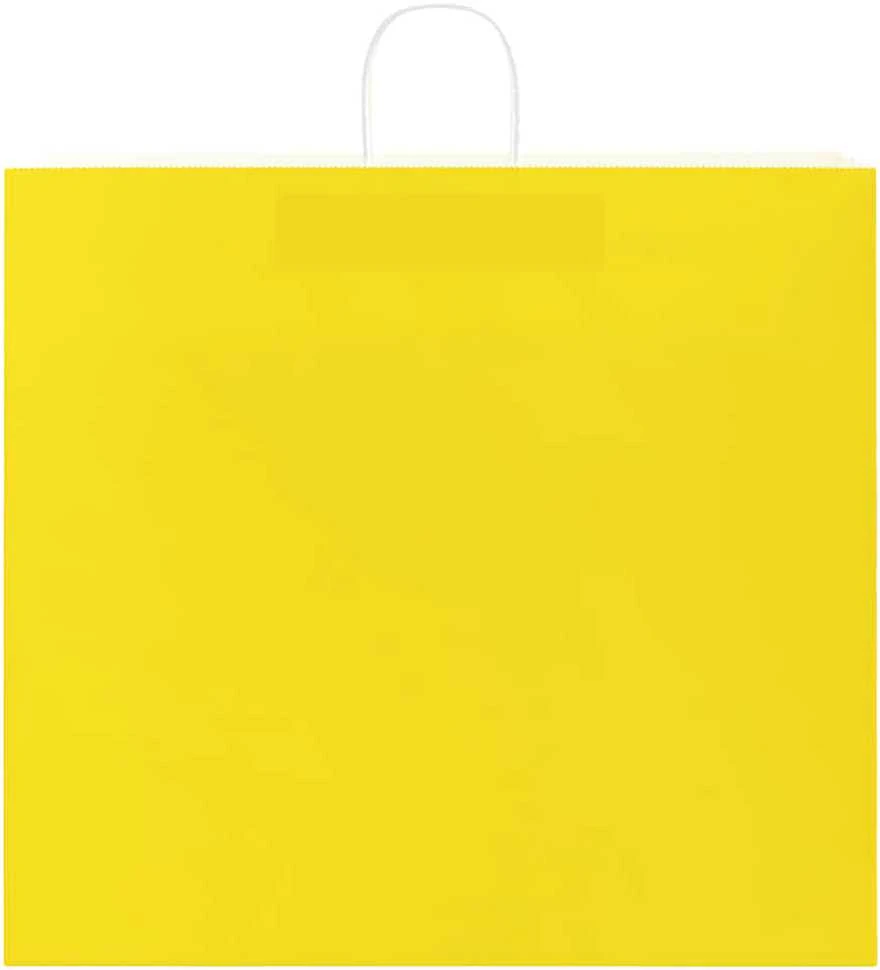 Popieriniai maišeliai 250vnt. su rankenomis geltonos 54x15x49cm