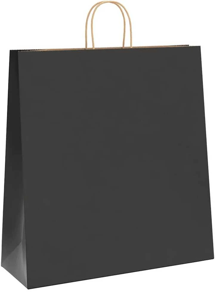 Popieriniai maišeliai 250vnt. su rankenomis, juodas, 45x17x48cm