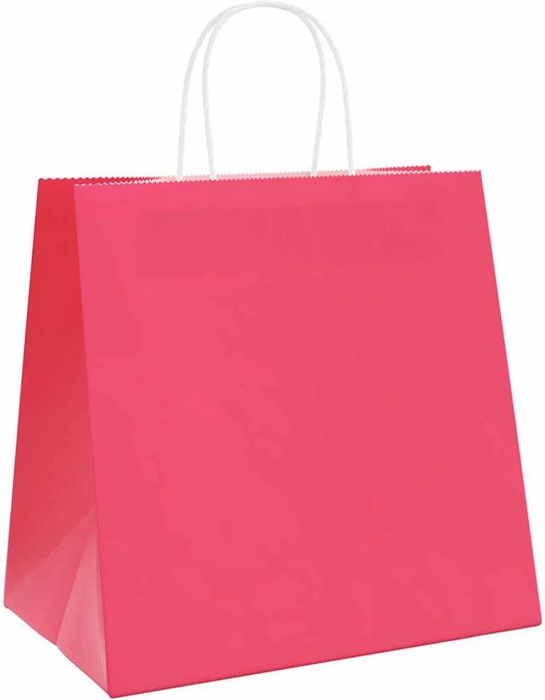 Popieriniai maišeliai 250vnt. su rankenomis, rožinis 54x15x49cm