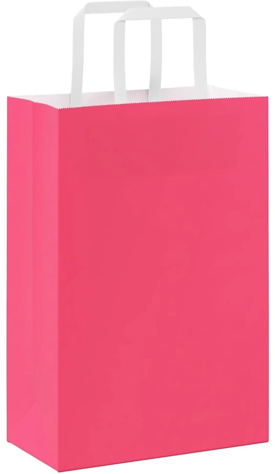 Popieriniai maišeliai 250vnt. su rankenomis, rožinis 21x11x31cm